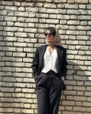 کت زارا شلوارهای پارچه ای واید ترک